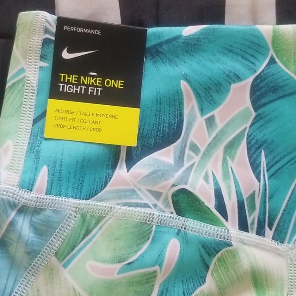Nike tropical cropped leggings capri gym yoga pants activewear athletic workout - Picture 8 of 9